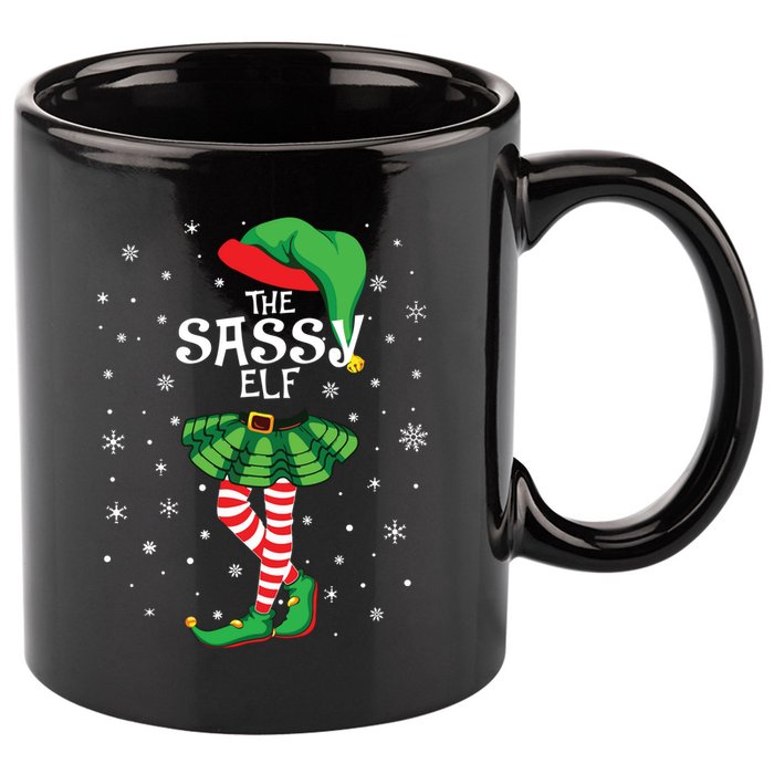The Sassy Elf Funny Christmas 11oz C Handle Ceramic Mug