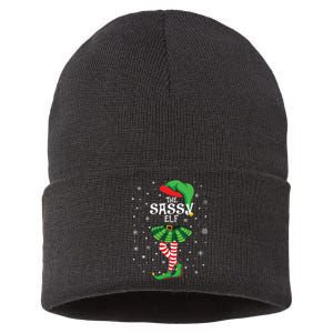 The Sassy Elf Funny Christmas Sustainable Knit Beanie