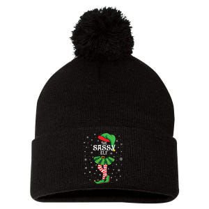 The Sassy Elf Funny Christmas Pom Pom 12in Knit Beanie