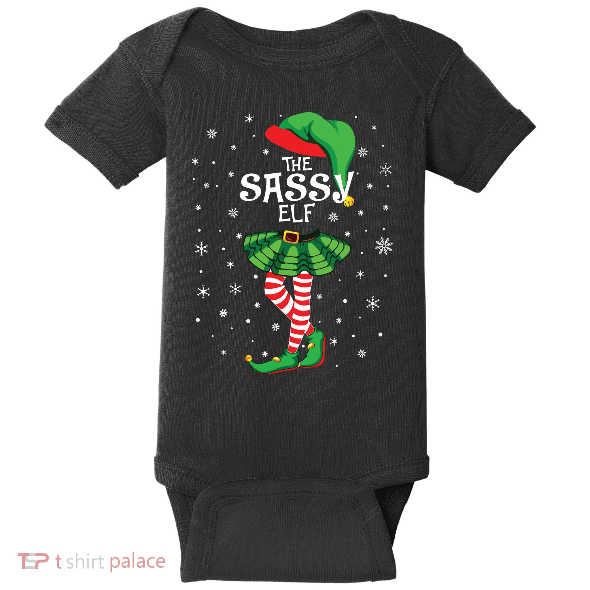 The Sassy Elf Funny Christmas Baby Bodysuit