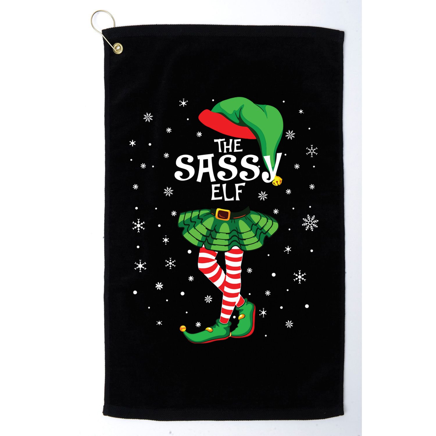 The Sassy Elf Funny Christmas Golf Towel