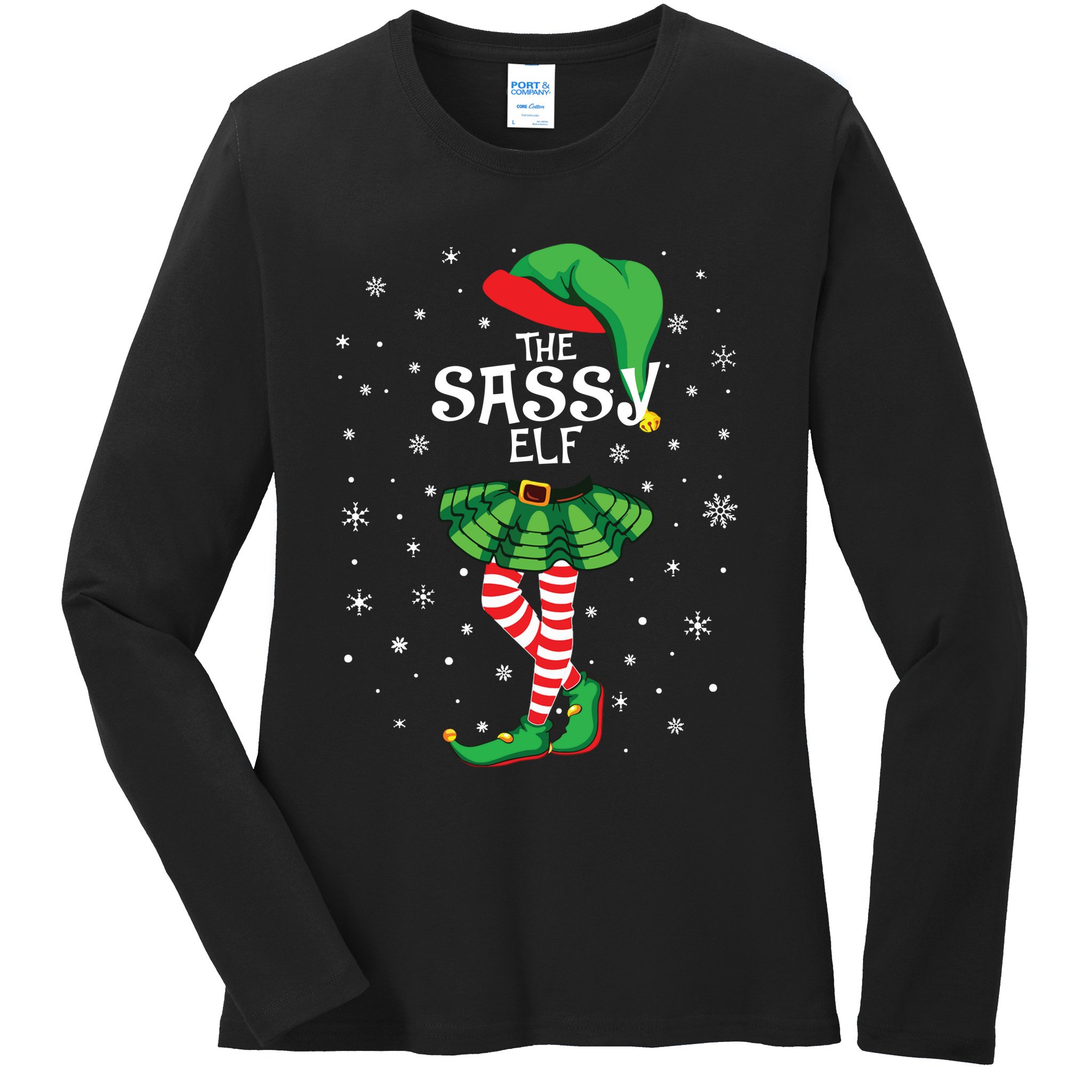 The Sassy Elf Funny Christmas Ladies Long Sleeve Shirt