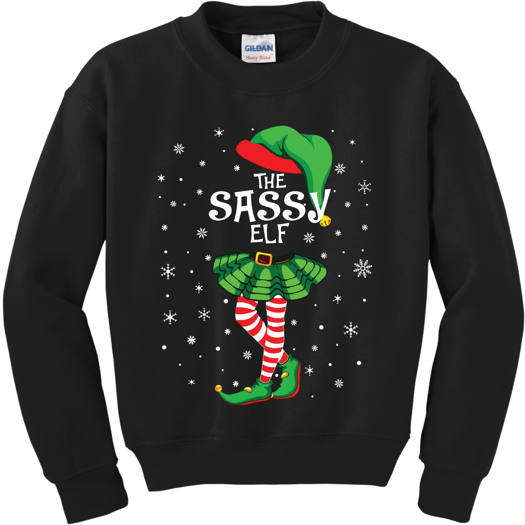 The Sassy Elf Funny Christmas Kids Sweatshirt