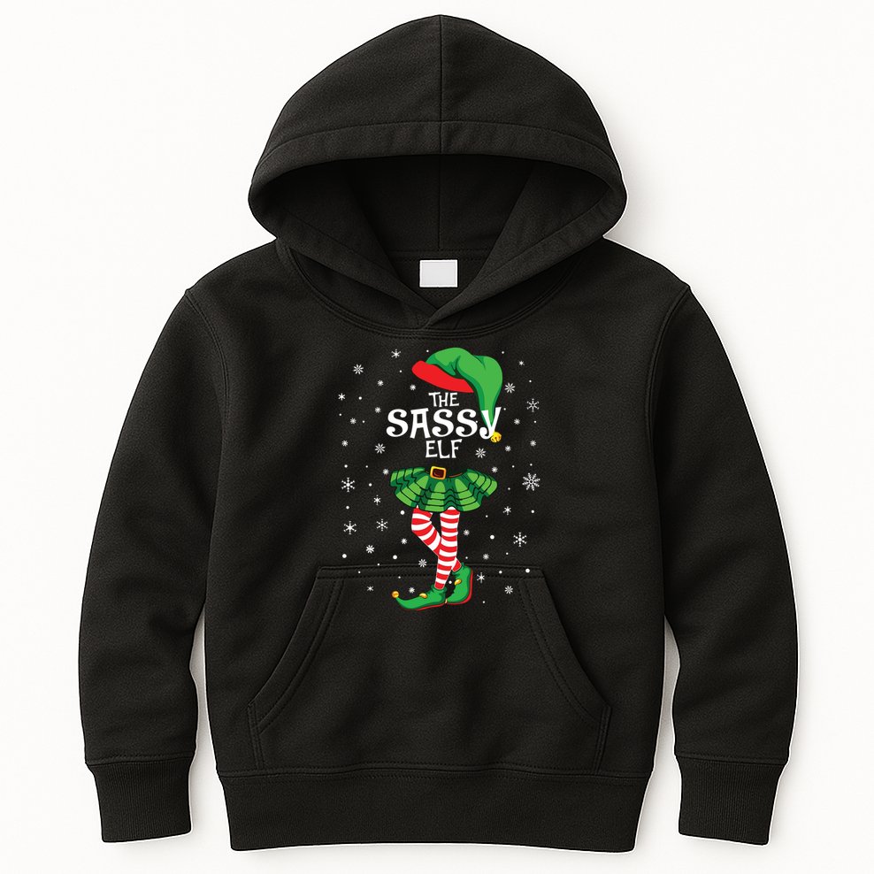 The Sassy Elf Funny Christmas Kids Hoodie