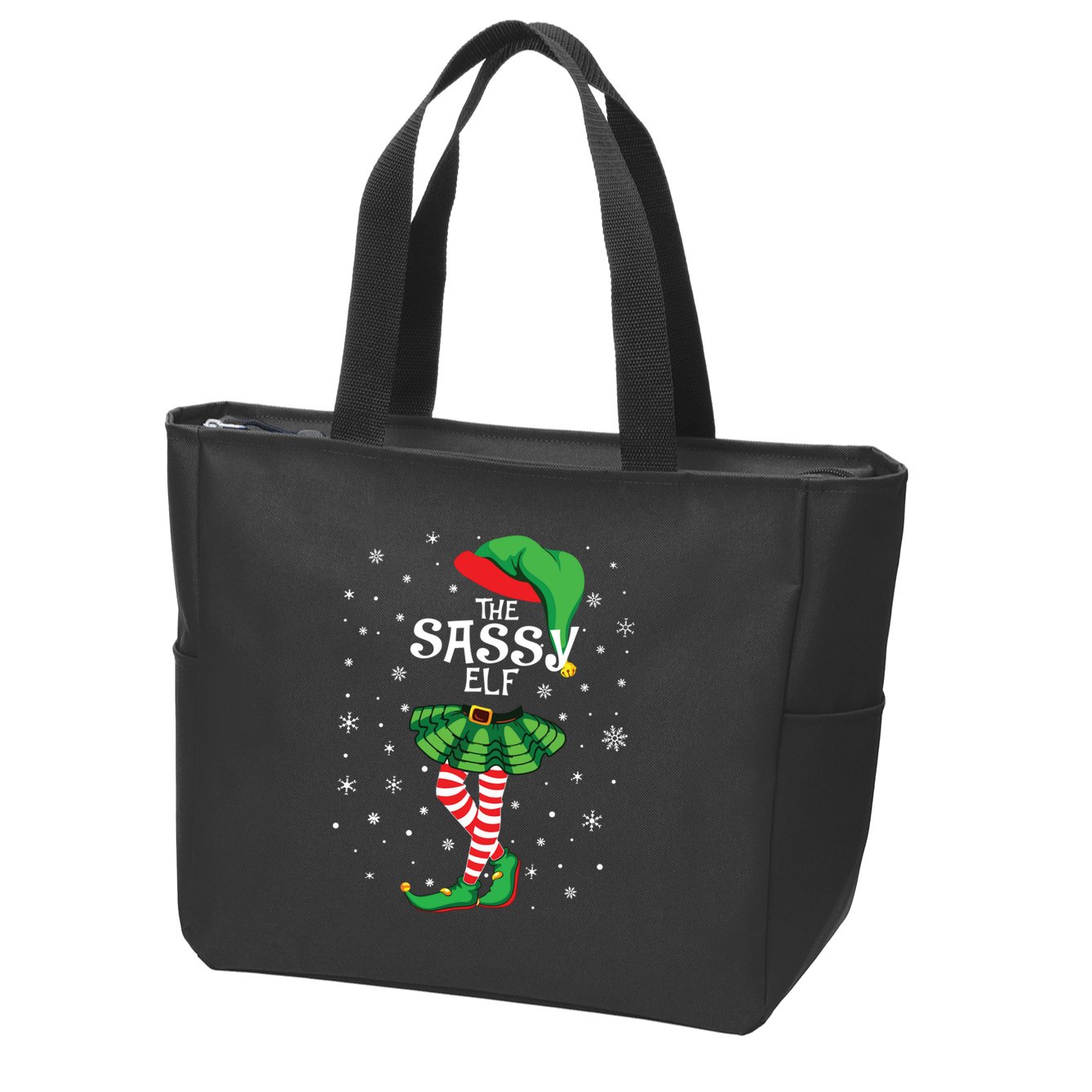 The Sassy Elf Funny Christmas Zip Tote Bag