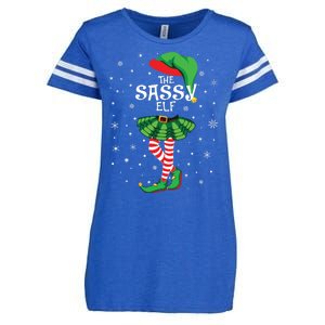 The Sassy Elf Funny Christmas Enza Ladies Jersey Football T-Shirt