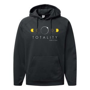 Total Solar Eclipse April 8 2024 Phases Totality Performance Fleece Hoodie