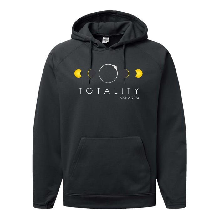 Total Solar Eclipse April 8 2024 Phases Totality Performance Fleece Hoodie