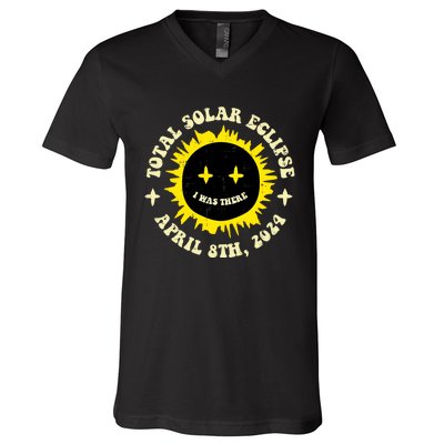 Total Solar Eclipse I Was There April 8th V-Neck T-Shirt