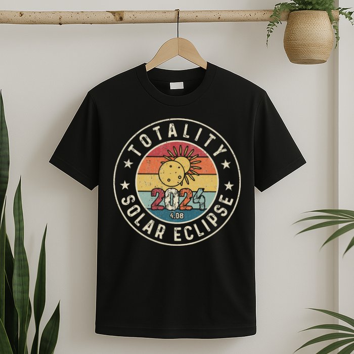 Totality Solar Eclipse 2024 America Retro Total Eclipse T-Shirt