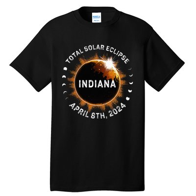 Total Solar Eclipse Path of Totality April 8th 2024 Indiana Tall T-Shirt