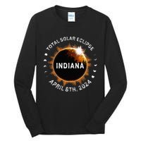 Total Solar Eclipse Path of Totality April 8th 2024 Indiana Tall Long Sleeve T-Shirt