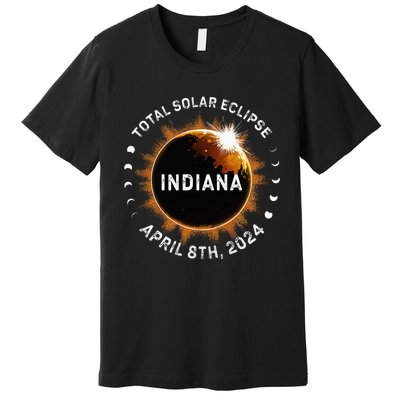 Total Solar Eclipse Path of Totality April 8th 2024 Indiana Premium T-Shirt