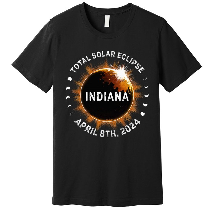 Total Solar Eclipse Path of Totality April 8th 2024 Indiana Premium T-Shirt