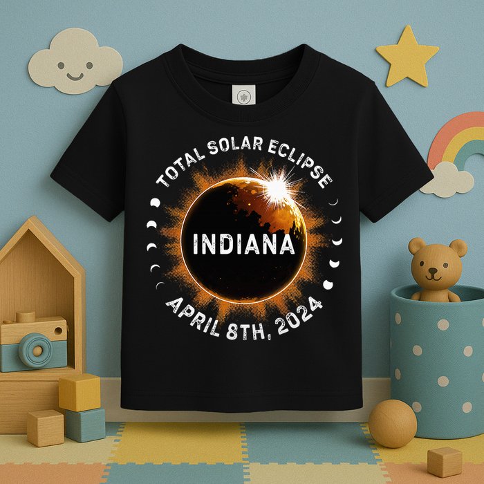 Total Solar Eclipse Path of Totality April 8th 2024 Indiana Toddler T-Shirt