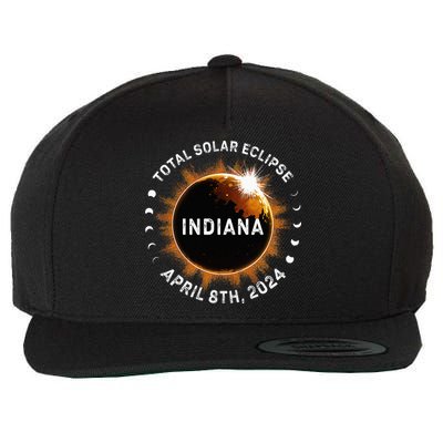 Total Solar Eclipse Path of Totality April 8th 2024 Indiana Wool Snapback Cap