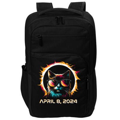 Total Solar Eclipse 2024 Cat In Astronomy Glasses Impact Tech Backpack