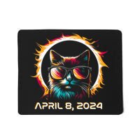 Total Solar Eclipse 2024 Cat In Astronomy Glasses Mousepad