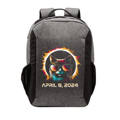 Total Solar Eclipse 2024 Cat In Astronomy Glasses Vector Backpack