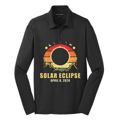 Total Solar Eclipse April 8 2024 Silk Touch Performance Long Sleeve Polo