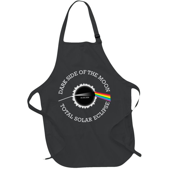 Total Solar Eclipse 04 08 24 Rainbow Totality Dark Side Moon Full-Length Apron With Pockets