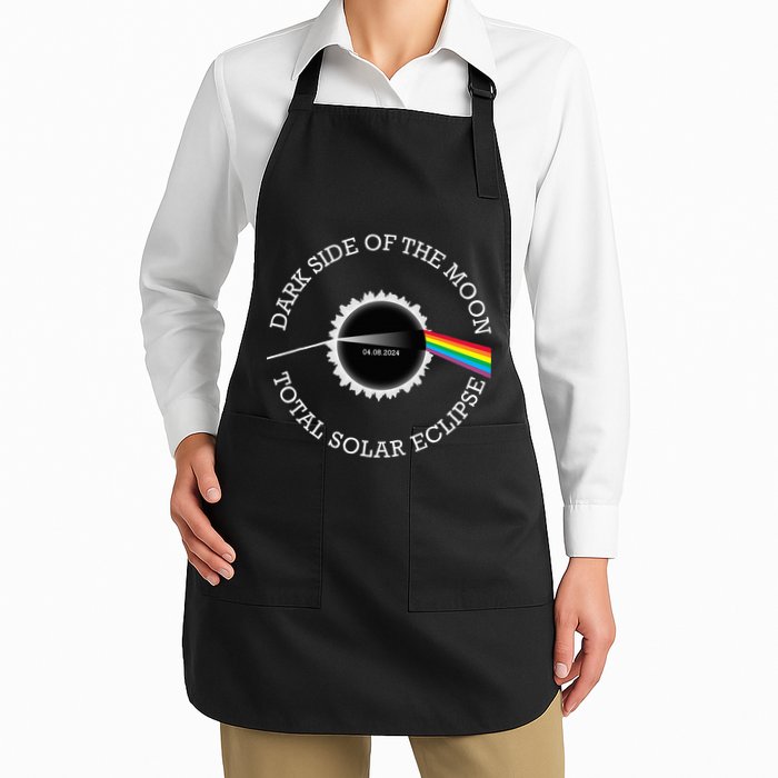 Total Solar Eclipse 04 08 24 Rainbow Totality Dark Side Moon Full-Length Apron With Pockets
