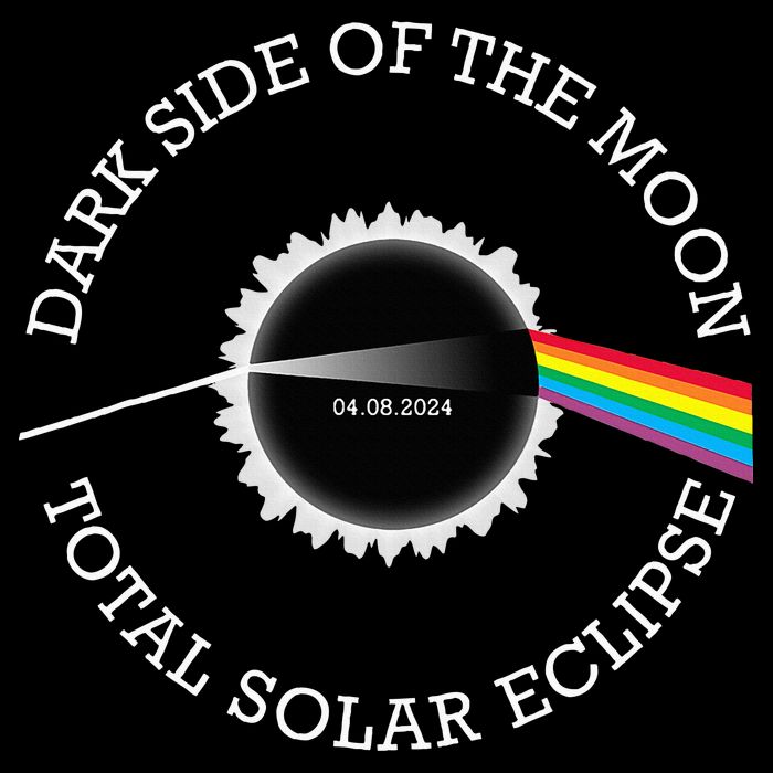 Total Solar Eclipse 04 08 24 Rainbow Totality Dark Side Moon Full-Length Apron With Pockets