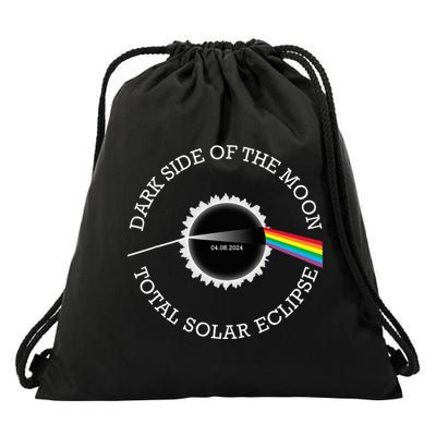 Total Solar Eclipse 04 08 24 Rainbow Totality Dark Side Moon Drawstring Bag