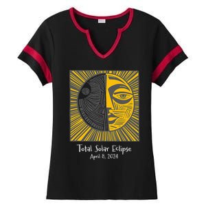 Total Solar Eclipse April 8 2024 Ladies Halftime Notch Neck Tee