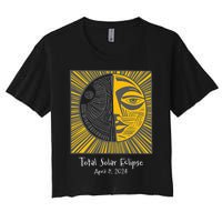 Total Solar Eclipse April 8 2024 Women's Crop Top Tee