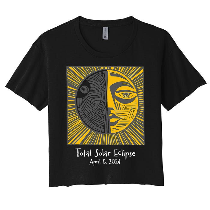 Total Solar Eclipse April 8 2024 Women's Crop Top Tee