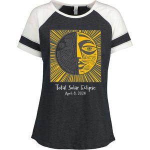 Total Solar Eclipse April 8 2024 Enza Ladies Jersey Colorblock Tee