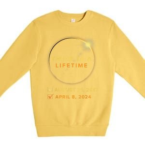 Total Solar Eclipse 2024 Phases April 8th Twice In A Lifetime Premium Crewneck Sweatshirt