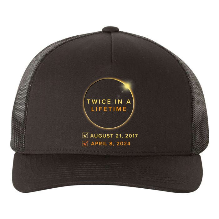 Total Solar Eclipse 2024 Phases April 8th Twice In A Lifetime Yupoong Adult 5-Panel Trucker Hat