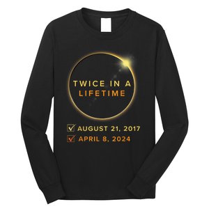 Total Solar Eclipse 2024 Phases April 8th Twice In A Lifetime Long Sleeve Shirt