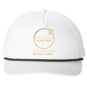 Total Solar Eclipse 2024 Phases April 8th Twice In A Lifetime Snapback Five-Panel Rope Hat