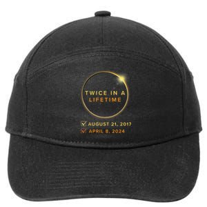 Total Solar Eclipse 2024 Phases April 8th Twice In A Lifetime 7-Panel Snapback Hat