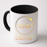 Total Solar Eclipse 2024 Phases April 8th Twice In A Lifetime Coffee Mug