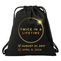 Total Solar Eclipse 2024 Phases April 8th Twice In A Lifetime Drawstring Bag