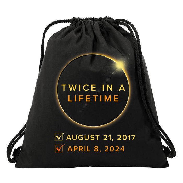 Total Solar Eclipse 2024 Phases April 8th Twice In A Lifetime Drawstring Bag