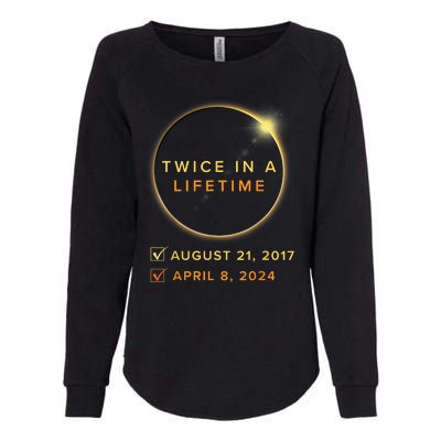 Total Solar Eclipse 2024 Phases April 8th Twice In A Lifetime Womens California Wash Sweatshirt