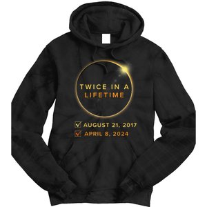 Total Solar Eclipse 2024 Phases April 8th Twice In A Lifetime Tie Dye Hoodie