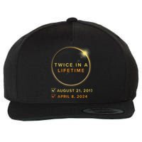 Total Solar Eclipse 2024 Phases April 8th Twice In A Lifetime Wool Snapback Cap