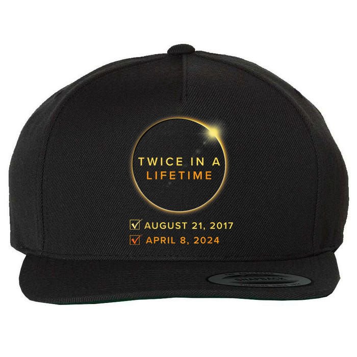 Total Solar Eclipse 2024 Phases April 8th Twice In A Lifetime Wool Snapback Cap