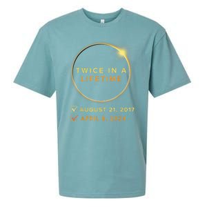 Total Solar Eclipse 2024 Phases April 8th Twice In A Lifetime Sueded Cloud Jersey T-Shirt