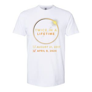 Total Solar Eclipse 2024 Phases April 8th Twice In A Lifetime Softstyle CVC T-Shirt