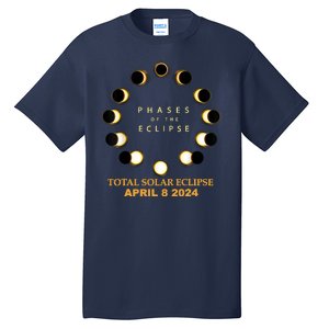 Total Solar Eclipse 2024 Phases April 8th Tall T-Shirt