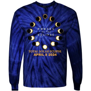 Total Solar Eclipse 2024 Phases April 8th Tie-Dye Long Sleeve Shirt