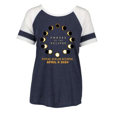 Total Solar Eclipse 2024 Phases April 8th Enza Ladies Jersey Colorblock Tee