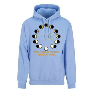 Total Solar Eclipse 2024 Phases April 8th Unisex Surf Hoodie